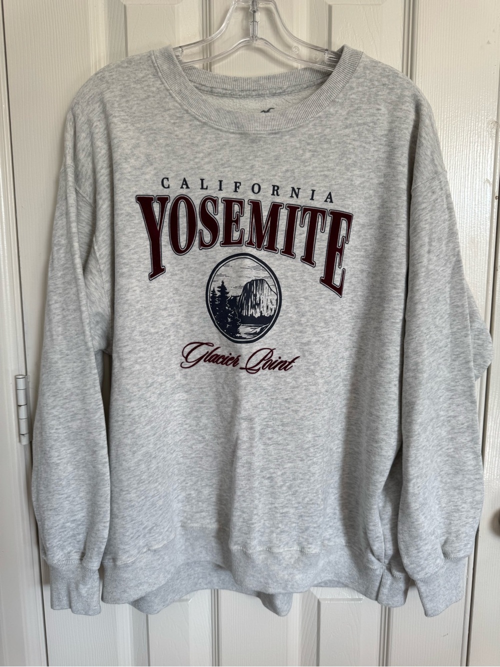 Yosemite California Glacier Point Crewneck Sweatshirt - Light Gray